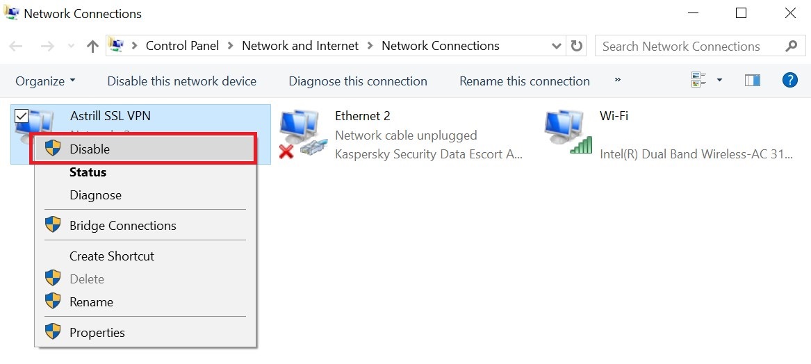 how to disable vpn on chrome windows 10